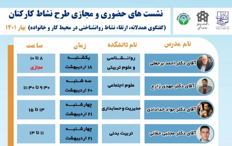 برنامه طرح «نشاط کارکنان؛ گفت‌وگوی همدلانه، ارتقای نشاط روان‌شناختی در محیط کار و خانواده»